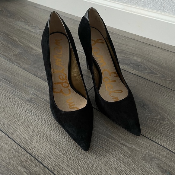 Sam Edelman Black Suede Stiletto Heels Size 8.5 * Pointed Toe - Picture 3 of 11